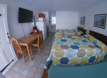 Efficiency room with double queen beds at Sea Chest Motel Wildwood Crest